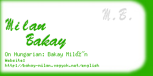 milan bakay business card